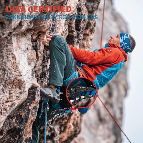 Auto Locking Carabiner 25KN Climbing Carabiner Large Carabiner Clip Obtained UIAA Certification Heavy Duty Carabiners Suitable for Rock Climbing, Camping, Gym,Rescue Black in Saudi Arabia