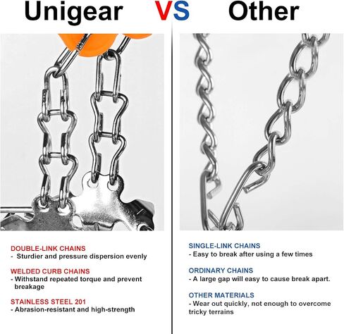 Unigear Crampons لأحذية المشي لمسافات طويلة، مرابط الثلج للجر مع 18 مسمارًا للمشي والركض والتسلق والمشي لمسافات طويلة in Saudi Arabia