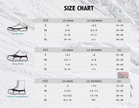 Unigear Crampons لأحذية المشي لمسافات طويلة، مرابط الثلج للجر مع 18 مسمارًا للمشي والركض والتسلق والمشي لمسافات طويلة in Saudi Arabia