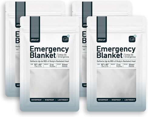 Altland 50 Pack of Emergency Blankets - Individually Packaged Silver Mylar Blankets in Saudi Arabia