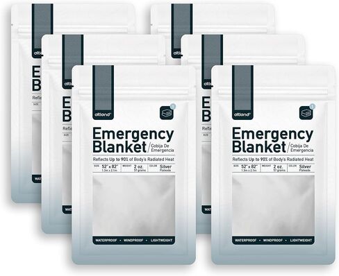 Altland 50 Pack of Emergency Blankets - Individually Packaged Silver Mylar Blankets in Saudi Arabia