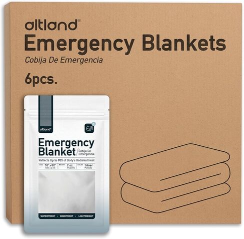 Altland 50 Pack of Emergency Blankets - Individually Packaged Silver Mylar Blankets in Saudi Arabia
