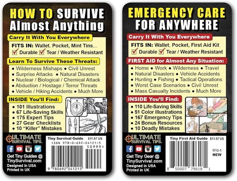 Tiny Survival Guide – Micro EDC Emergency Preparedness Pocket Handbook for Camping, Hiking, Bushcraft, SAS & First Aid – Fits Wallet, Bug Out Bag or Glove Box in Saudi Arabia