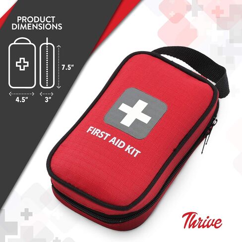 Thrive Home Essentials First Aid Kit (291 Pieces) - First Aid Bag with Multi-Sized Bandage, Gauze, Wipes, Scissors, Gloves, Tape, Ice Pack and More in Saudi Arabia