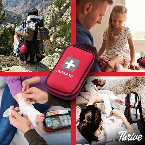 Thrive Home Essentials First Aid Kit (291 Pieces) - First Aid Bag with Multi-Sized Bandage, Gauze, Wipes, Scissors, Gloves, Tape, Ice Pack and More in Saudi Arabia