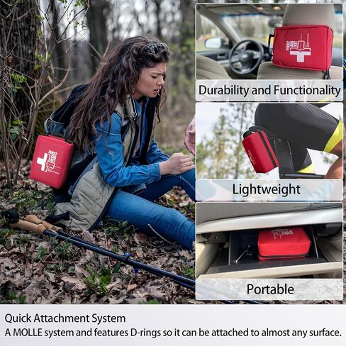 First Aid Kit, Professional Trauma First Aid Kit with Labelled Compartments Molle System for Car, Hiking, Backpacking, Camping, Traveling, and Cycling in Kuwait