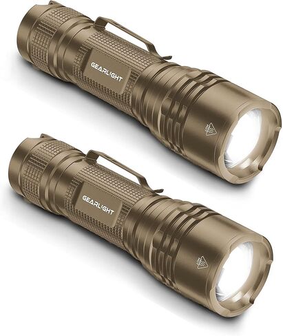 GearLight LED Tactical Flashlights High Lumens - Mini Flashlights for EDC Carry - Compact Powerful Emergency Flashlight Made from Military-Grade Aluminum - Drop Resistant and Water Resistant in Kuwait