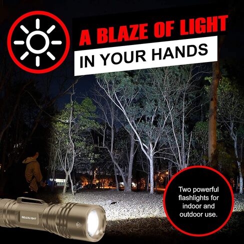 GearLight LED Tactical Flashlights High Lumens - Mini Flashlights for EDC Carry - Compact Powerful Emergency Flashlight Made from Military-Grade Aluminum - Drop Resistant and Water Resistant in Kuwait