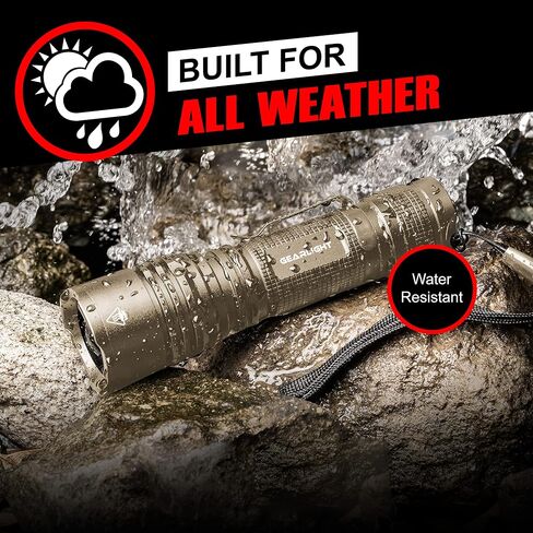 GearLight LED Tactical Flashlights High Lumens - Mini Flashlights for EDC Carry - Compact Powerful Emergency Flashlight Made from Military-Grade Aluminum - Drop Resistant and Water Resistant in Kuwait