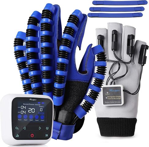 2023 New Rehabilitation Robot Gloves for Stroke Recovery - 5 Workout Modes, Custom Time Settings, Rechargeable Finger Rehab Trainer - Orange Left Hand Medium in Saudi Arabia