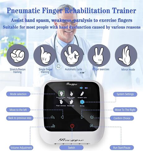 2023 New Rehabilitation Robot Gloves for Stroke Recovery - 5 Workout Modes, Custom Time Settings, Rechargeable Finger Rehab Trainer - Orange Left Hand Medium in Saudi Arabia