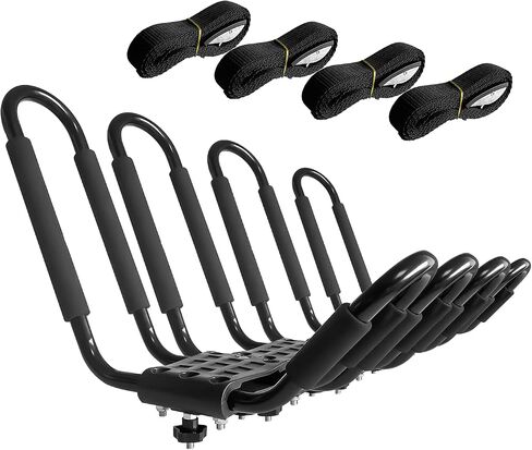Kayak Roof Rack, 1 Pair J-Bar Roof Rack with 2 Ropes. Heavy Duty Kayak Roof Carrier for Your Canoe SUV and Trucks in Saudi Arabia