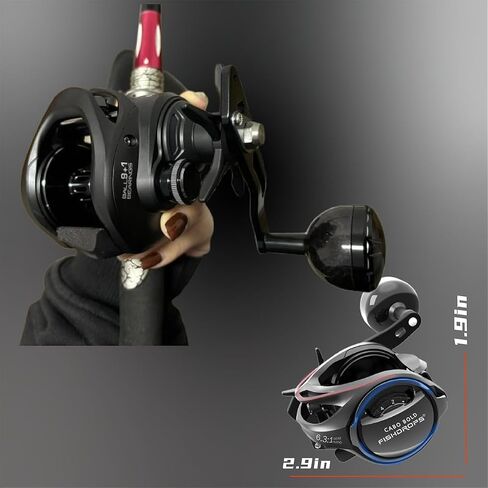 Baitcaster Reel Carbon Fiber 9+1 Ball Bearings Anti-Corrosion Baitcasting Fishing Reel Magnetic Brake System Bait Caster Reel High Speed Gear Ratio 6.3:1 Ultra Smooth in Saudi Arabia