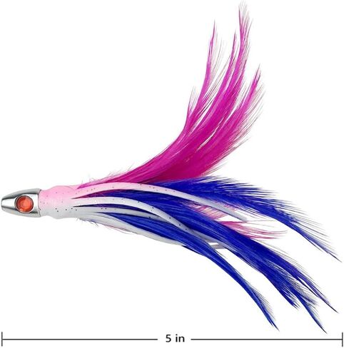 OCEAN CAT 5 Pcs 5 inches Saltwater Trolling Lures Brid Teaser Saltwater Offshore Big Game Trolling Lure for Marlin Tuna Mahi Dolphin Durado Wahoo Free Mesh in Saudi Arabia