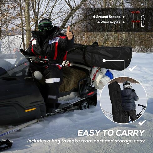 Outsunny Ice Fishing Shelter, Pop-up Ice Fishing Tent, Ice Shanty, Portable and Insulated, with 2 Doors and Carrying Bag in Saudi Arabia