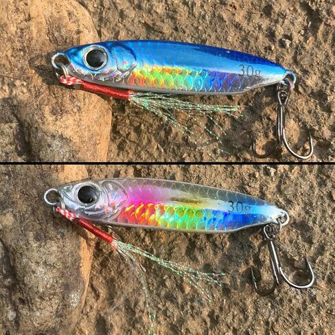 Saltwater Jigs Fishing Lures with Ultra-Sharp Hooks, Saltwater Spoon Lure for Tuna Salmon Grouper, Sea Fishing Jigging Lure, Trolling Spoon for Bass Fishing in Kuwait
