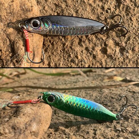 Saltwater Jigs Fishing Lures with Ultra-Sharp Hooks, Saltwater Spoon Lure for Tuna Salmon Grouper, Sea Fishing Jigging Lure, Trolling Spoon for Bass Fishing in Kuwait