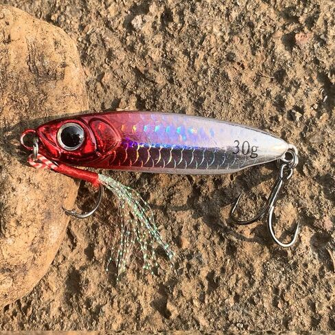 Saltwater Jigs Fishing Lures with Ultra-Sharp Hooks, Saltwater Spoon Lure for Tuna Salmon Grouper, Sea Fishing Jigging Lure, Trolling Spoon for Bass Fishing in Kuwait