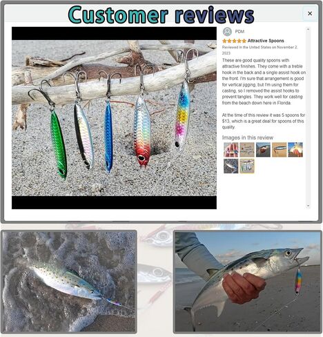 Saltwater Jigs Fishing Lures with Ultra-Sharp Hooks, Saltwater Spoon Lure for Tuna Salmon Grouper, Sea Fishing Jigging Lure, Trolling Spoon for Bass Fishing in Kuwait