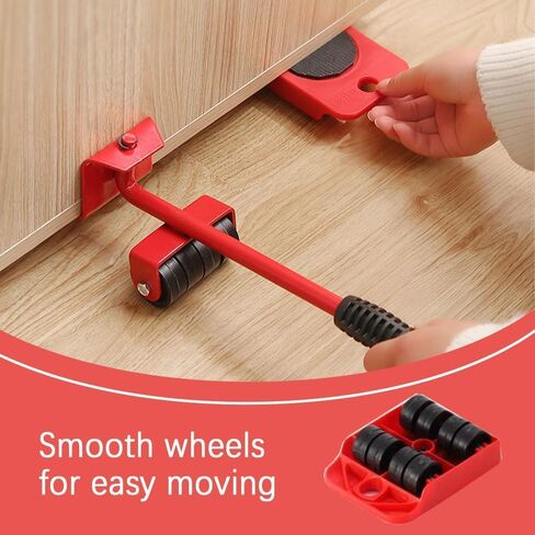 أداة رفع الأثاث، مجموعة أدوات رفع الأثاث الجديدة 2024، ناقل نقل أداة رفع الأثاث، بكرات الأجهزة شديدة التحمل التي تحرك أثاث الرجال لأرضيات البلاط والأرضيات الصلبة (مجموعة واحدة) in Kuwait