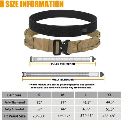 حزام KRYDEX سريع الإصدار Rigger MOLLE مقاس 1.75 بوصة حزام تكتيكي ثقيل داخلي وخارجي in Kuwait