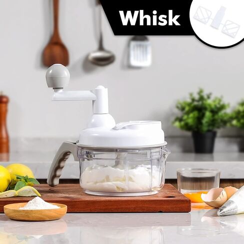 Geedel Hand Food Chopper, Quick Manual Vegetable Processor, Easy To Clean Rotary Dicer Mincer Mixer Blender for Onion, Garlic, Salad, Salsa, Nuts, Meat, Fruit, Ice, etc in Kuwait