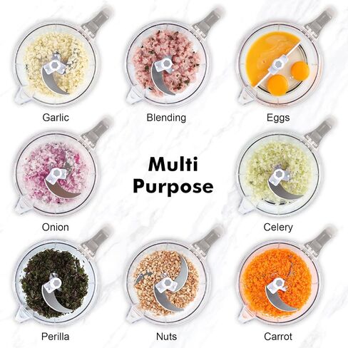 Geedel Hand Food Chopper, Quick Manual Vegetable Processor, Easy To Clean Rotary Dicer Mincer Mixer Blender for Onion, Garlic, Salad, Salsa, Nuts, Meat, Fruit, Ice, etc in Kuwait