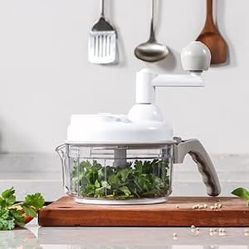 Geedel Hand Food Chopper, Quick Manual Vegetable Processor, Easy To Clean Rotary Dicer Mincer Mixer Blender for Onion, Garlic, Salad, Salsa, Nuts, Meat, Fruit, Ice, etc in Kuwait