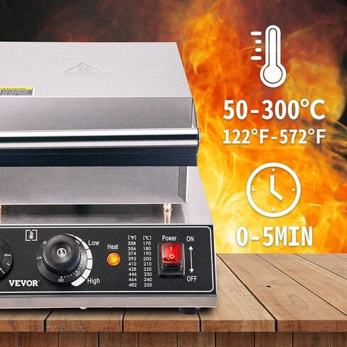 VEVOR 110V Mini Dutch Pancake Baker، 50 قطعة 1700W آلة صنع الوافل الكهربائية التجارية غير اللاصقة، صانع الفطائر 1.8 بوصة مع 2 ترموستات و2 مؤقت تحكم منفصل، للمنزل والمطاعم in Kuwait