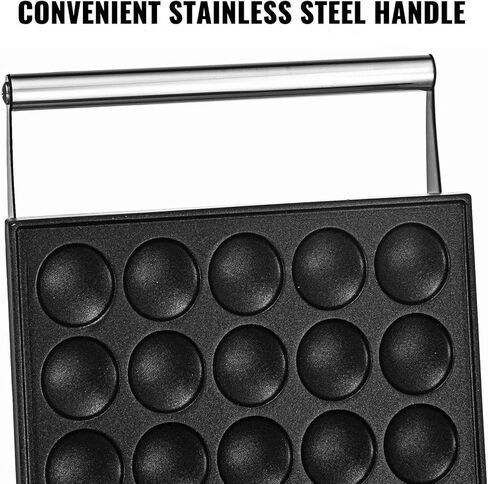 VEVOR 110V Mini Dutch Pancake Baker، 50 قطعة 1700W آلة صنع الوافل الكهربائية التجارية غير اللاصقة، صانع الفطائر 1.8 بوصة مع 2 ترموستات و2 مؤقت تحكم منفصل، للمنزل والمطاعم in Kuwait