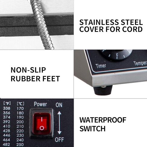 VEVOR 110V Mini Dutch Pancake Baker، 50 قطعة 1700W آلة صنع الوافل الكهربائية التجارية غير اللاصقة، صانع الفطائر 1.8 بوصة مع 2 ترموستات و2 مؤقت تحكم منفصل، للمنزل والمطاعم in Kuwait