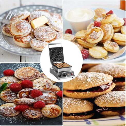 VEVOR 110V Mini Dutch Pancake Baker، 50 قطعة 1700W آلة صنع الوافل الكهربائية التجارية غير اللاصقة، صانع الفطائر 1.8 بوصة مع 2 ترموستات و2 مؤقت تحكم منفصل، للمنزل والمطاعم in Kuwait