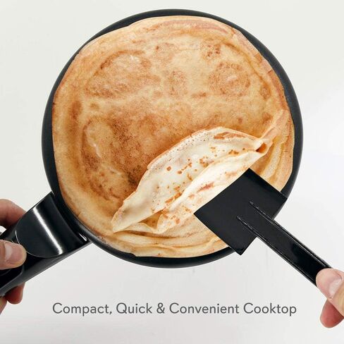Nutrichef Electric Crepe Maker | 8-inch Nonstick Cooktop with On/Off Switch | Cooks Roti, Tortillas & Pancakes | Automatic Temperature Control & Cool Touch Handle | Includes Food Bowl, Whisk & Spatula in Saudi Arabia