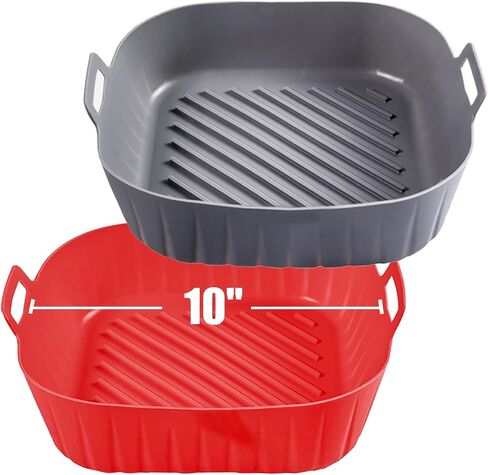 Silicone Liners Square 9 Inches for Large Air Fryer, 2 Pcs Non-stick Food-grade Reusable Silicone Pot Baking Tray Basket Bowl Oven Air Fryer Accessories in Kuwait
