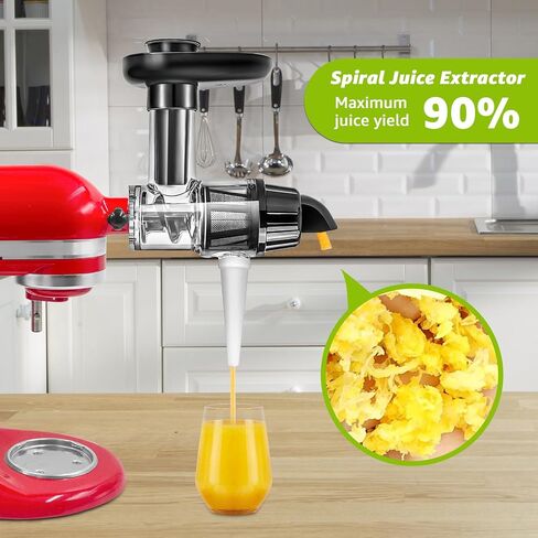 Masticating Juicer Attachment for Kitchen aid Stand Mixers, Masticating Juicer Accessories,Slow Juicer Attachment for All Models Kitchenaid Juicer Mixers and Cuisinart (Black) in Saudi Arabia