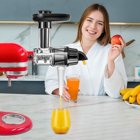Masticating Juicer Attachment for Kitchen aid Stand Mixers, Masticating Juicer Accessories,Slow Juicer Attachment for All Models Kitchenaid Juicer Mixers and Cuisinart (Black) in Saudi Arabia