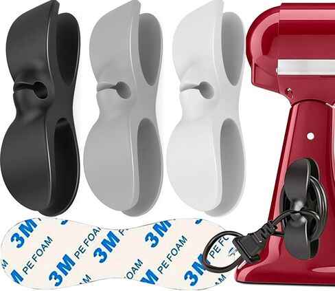 Cord Organizer Kitchen Appliances, Holder for Stand Mixer Clear | 6PCS Self Adhesive Stick On Silicone Cable Wrap Keeper Hook Clip, Electric Wire Hider Accessories, Compatible with KitchenAid in Saudi Arabia