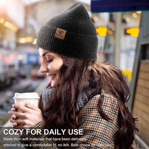 Vgogfly Beanie Men Slouchy Knit Skull Cap Warm Stocking Hats Guys Women Striped Winter Beanie Hat Cuffed Plain Hat in Saudi Arabia