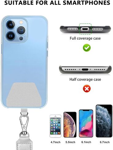 SHANSHUI Phone Lanyard, 4X Durable Pads, Adjustable Cell Phone Lanyard Premium Nylon Crossbody Lanyards Around The Neck Fitting for All Most Smartphones in Kuwait