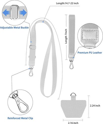 SHANSHUI Phone Lanyard, 4X Durable Pads, Adjustable Cell Phone Lanyard Premium Nylon Crossbody Lanyards Around The Neck Fitting for All Most Smartphones in Kuwait