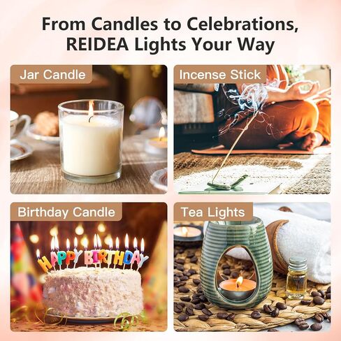 REIDEA Candle Lighter Electronic Arc Windproof Flameless USB Rechargeable Lighter with Safe Button for Home Kitchen, S4, Champagne Gold in Saudi Arabia