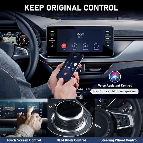 Teeran CarPlay Wireless Adapter for Factory Wired CarPlay 2024 Upgrade Plug & Play Dongle Converts Wired to Wireless for Cars from 2015 & iPhone iOS 10+ in Saudi Arabia