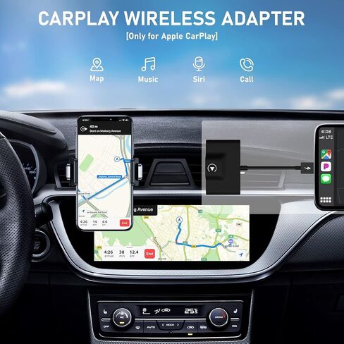 Teeran CarPlay Wireless Adapter for Factory Wired CarPlay 2024 Upgrade Plug & Play Dongle Converts Wired to Wireless for Cars from 2015 & iPhone iOS 10+ in Saudi Arabia