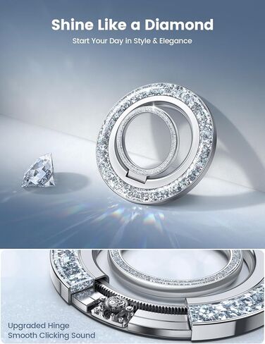 Lamicall Magnetic Phone Ring for MagSafe, Super Magnet Glitter Silver Grip in Saudi Arabia
