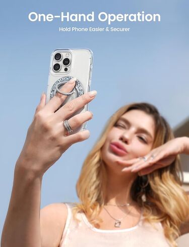 Lamicall Magnetic Phone Ring for MagSafe, Super Magnet Glitter Silver Grip in Saudi Arabia