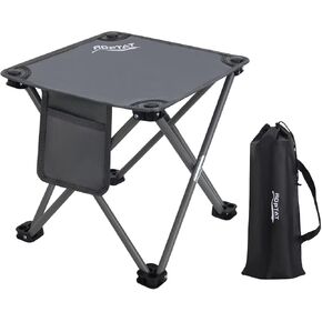 Roptat Camping Stool,Portable Folding Compact Lightweight Stool Seat for Camping Fishing Hiking Gardening Outdoor Walking Backpacking Travelling and Beach with Carry Bag (Black)
