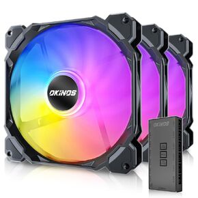 RGB Fans 5 Pack, 4-Pin PWM PC Fans, 5V 3-Pin Addressable RGB Fans, 120mm Fan, Air Series (Included ARGB Controller Hub & Remote Controller)