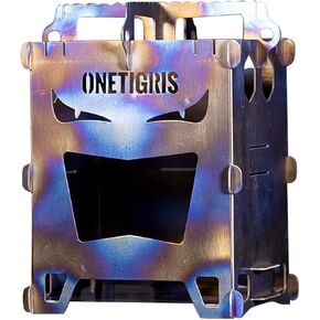 OneTigris ROCUBOID Camping Backpacking Titanium Stove Portable Foldable Burning Wood Stove for Outdoor Hiking Picnic BBQ,Weights 460g/16.2oz