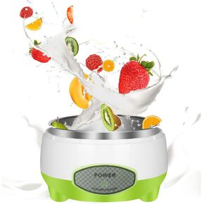 Yogurt Maker, Compact Greek Yogurt Maker Machine, Yogurt Maker with Stainless Steel Inner Pot, Yogurt Maker for Home Organic Yogurt, Fruit Wine Maker, Cheese Maker (US Plug 110V)