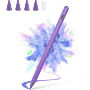 Stylus Pen for Apple iPad 2024-2018, Faster Charge Apple Pencil for iPad, with Tilt Sensitivity & Palm Rejection & Magnetic, Compatible iPad 10/9/8/7/6, Pad Air 3/4/5, Pro 12.9"/11", Mini 6/5, M2, M4